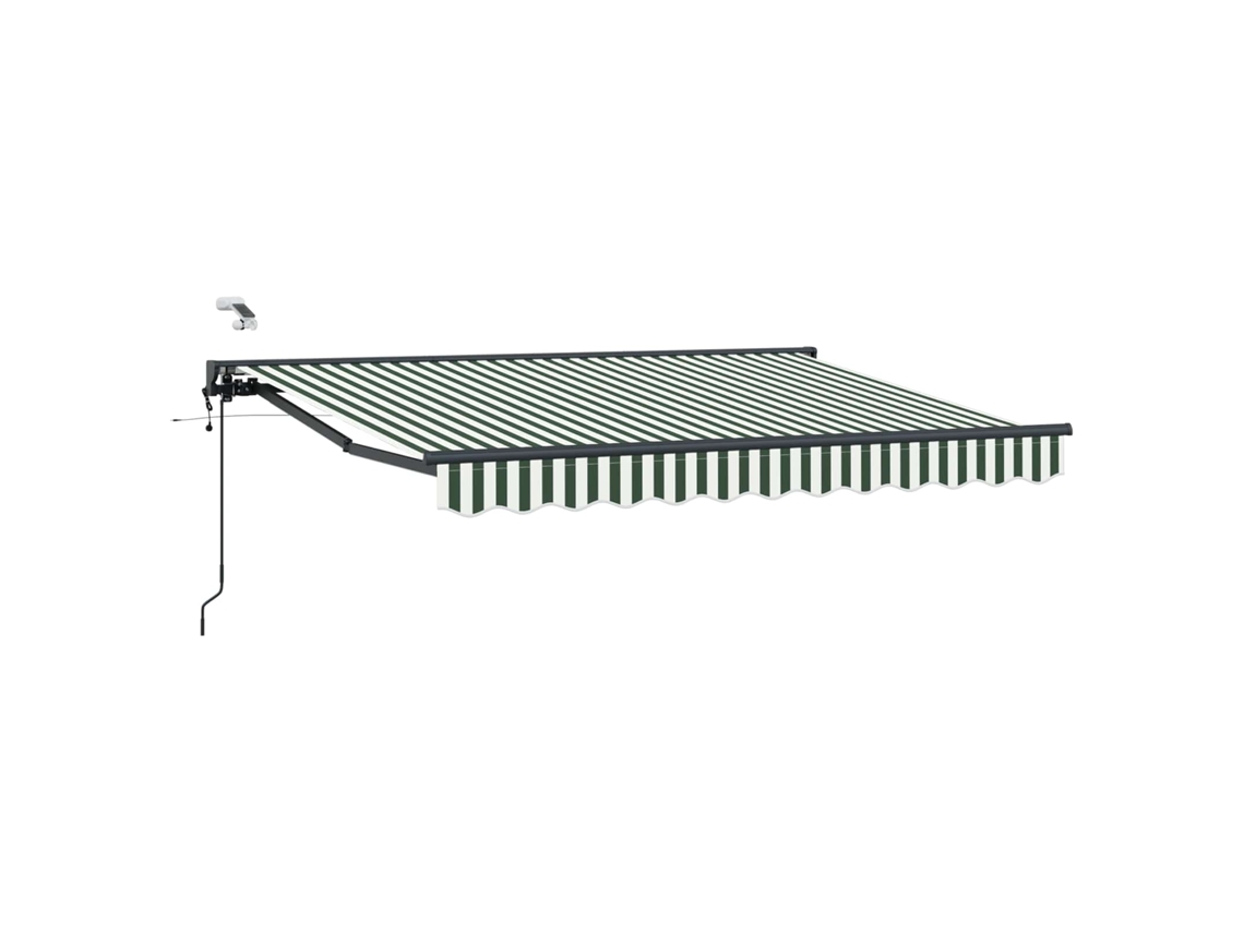 Vidaxl Toldo Retráctil Eléctrico Verde, Blanco, Antracita 3,5 X 2 M