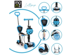 Patinete Evolutivo LOLLIPOP con Asiento y Mango Parental blue MONI