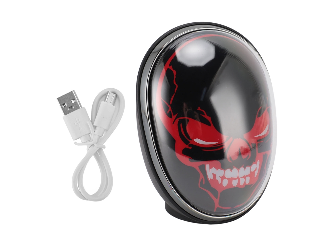 Altavoz Bluetooth Portátil Con Forma De Calavera, Luces De Halloween, Inalámbrico 5.0 Con Batería De Larga Duración, Negro.