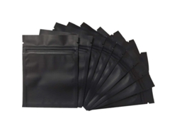 2026-bolsas A Prueba De Olor Mylar Resellables Pouch De Lata Plana Mate Negro 100 Unidades 7.5x10cm