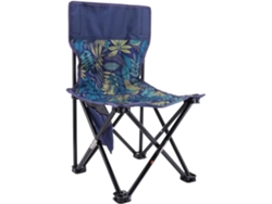 Taburete de camping plegable y portátil, fabricado en acero.
