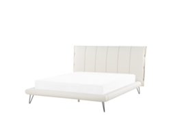 Cama con somier BELIANI Betin de Piel sintética Blanco 200x230x118