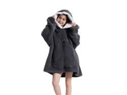Manta Con Capucha, Sudadera Con Capucha De Felpa, Manta Ponible, Bata De Baño Para Niños (gris Oscuro) Cuich