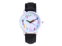 Reloj Infantil De Cuarzo Con Correa De Pu Y Aguja Lápiz Blanco Negro