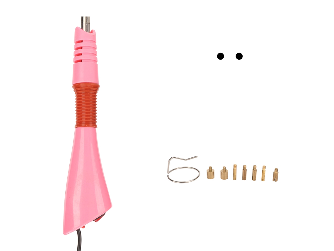 Aplicador De Adhesivo Termofusible Rosa Con Termostato Individual, 7 Puntas, Portátil, Para Bricolaje, 110-220 V.
