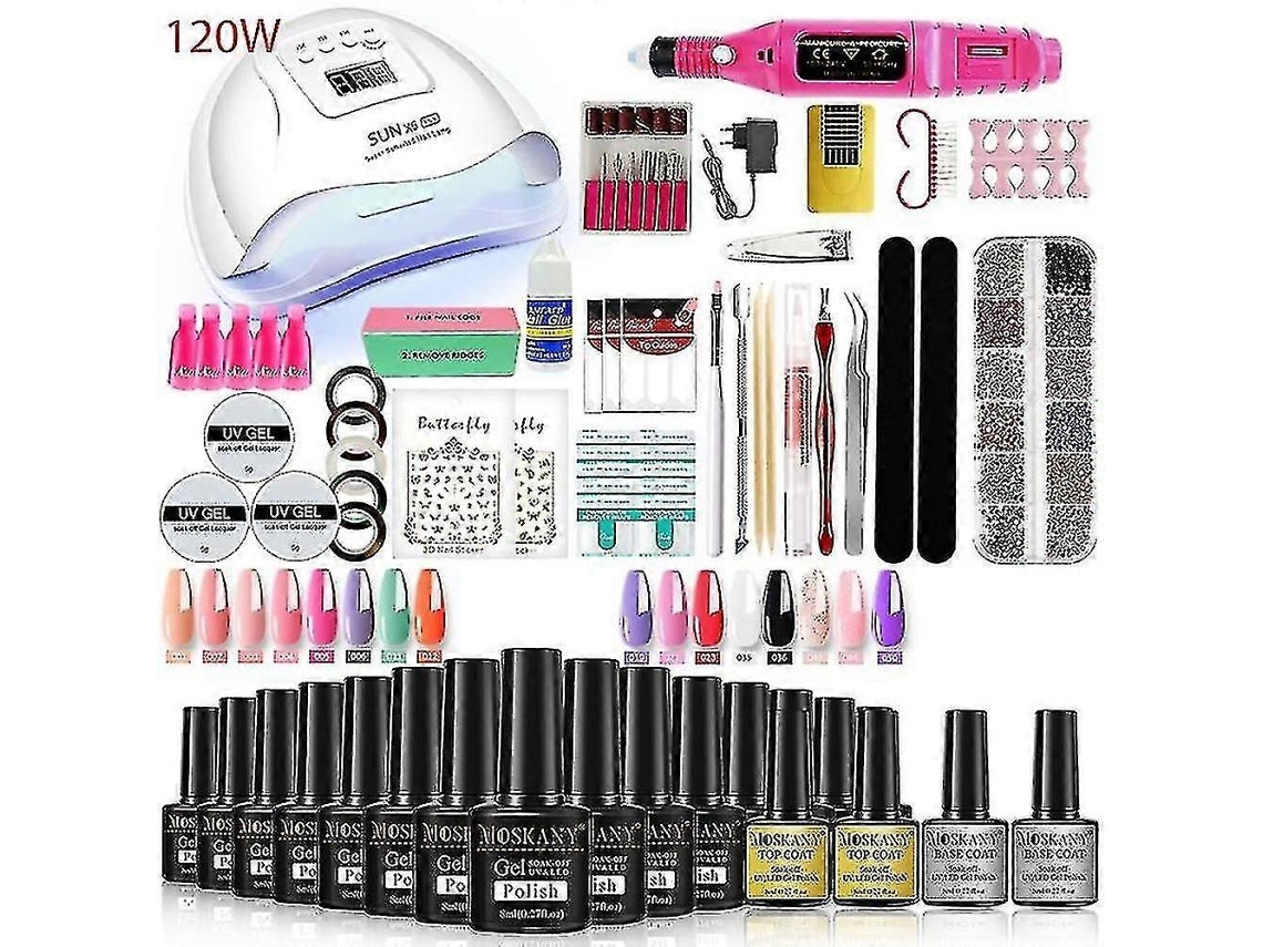 Kit de manicura profesional con lámpara UV de 120 W/54 W y taladro para todo tipo de esmaltes en gel. Ly Ebike