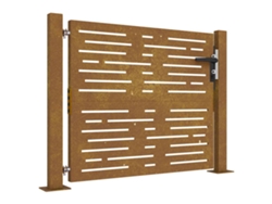 Maison Exclusive - Puerta De Jardín 100x75 Cm De Acero Corten Con Diseño Cuadrado