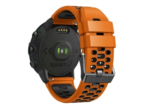 Correa de Silicona bicolor de 24mm diseño de orificios múltiples liberación rápida para Suunto 7/9/9 Baro - naranja/negro
