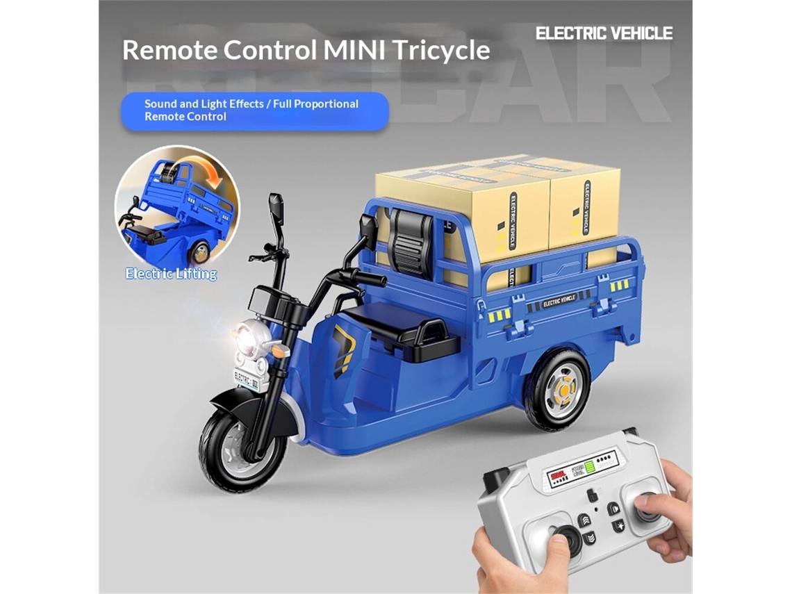 Mini Triciclo Rc Rojo 2.4g Infantil Control Remoto Sonido Led Tres Movimientos Adornos Regalo Vehículos Juguetes