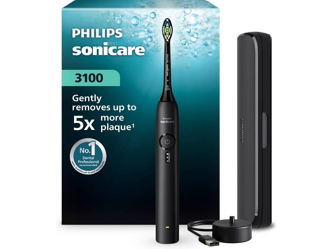 Cepillo de Dientes Eléctrico PHILIPS Series 3100 HX4033/32 (Negro)  
