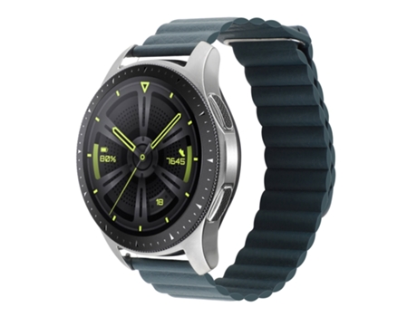 Correa de reloj inteligente para Amazfit GTS 4 / GTS 4 Mini / GTS 3 20 mm Cuero con bucle magnético universal (Verde pino)