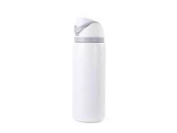 Vaso térmico Siurn con tapa elástica, revestimiento de acero inoxidable, 500 ml (blanco)
