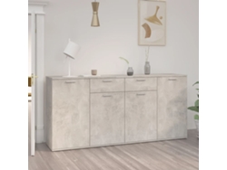 Aparador | Mueble De Comedor | Buffet De Madera De Ingeniería Gris 160x36x75 Cm Wsd255713