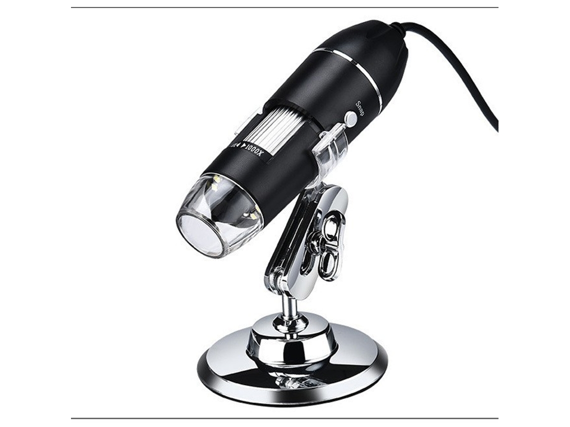 Microscópio Digital 1600x Com Luz Led Ajustável Portátil Compatível Com Windows E Mac 