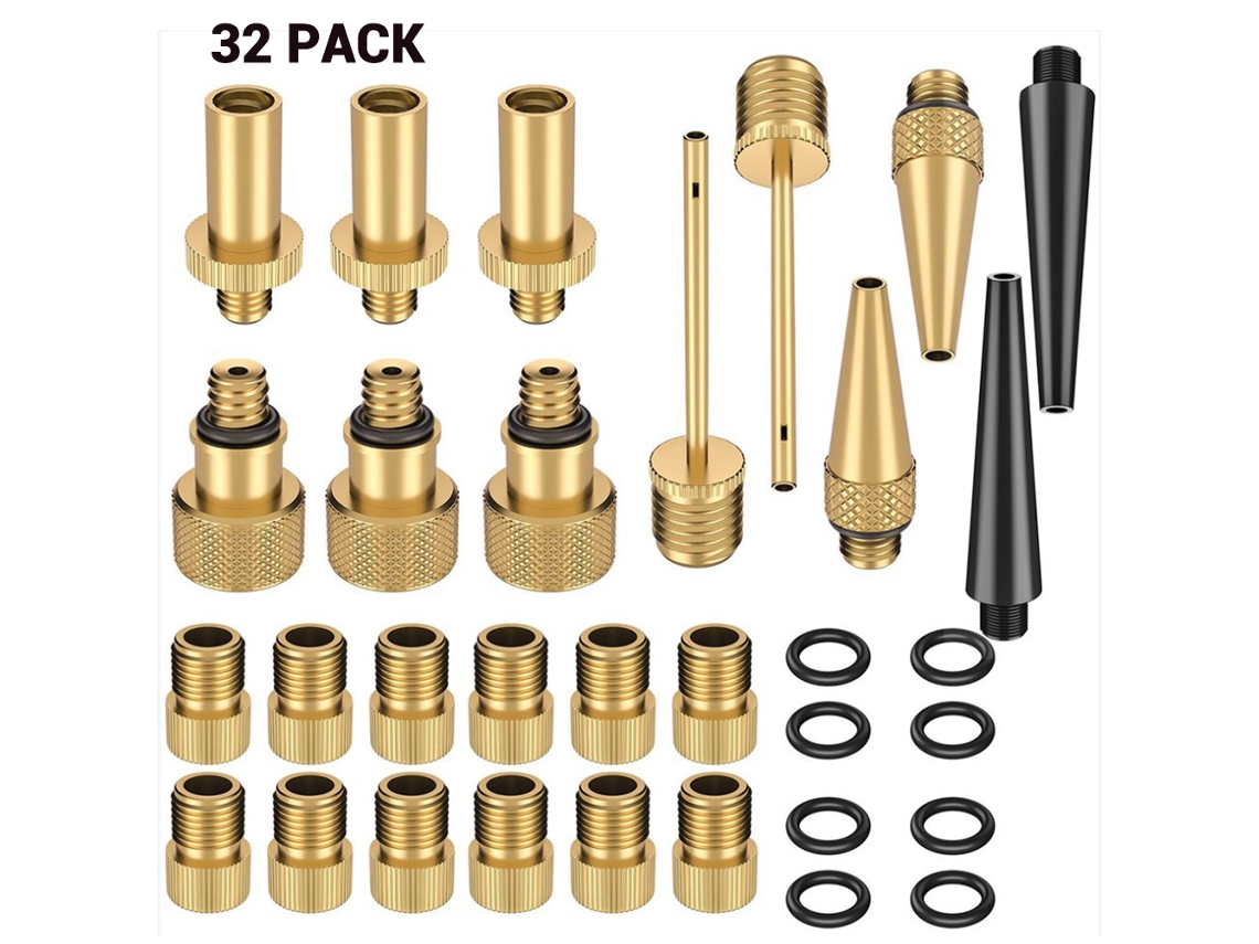 2026-25pcs/set Adaptador De Valvula Conjunto De Valvulas De Bomba Para Sv Av Dv Dunlop Valvula Francesa Flash Valvula Presta Con Anillo