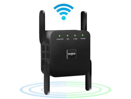 802.11N Inalámbrico Wifi Wifi Amplificador Repetidor de Señal de Largo Alcance SLOWMOOSE (5G Negro / Plug In Us)