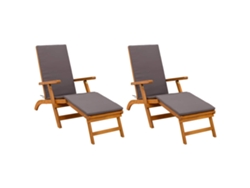 Maison Exclusive - Espreguiçadeira Reclinável E Dobrável 2 Pcs Cinzento