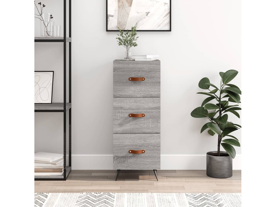 Aparador Madera De Ingeniería Gris Sonoma 34,5x34x90 Cm