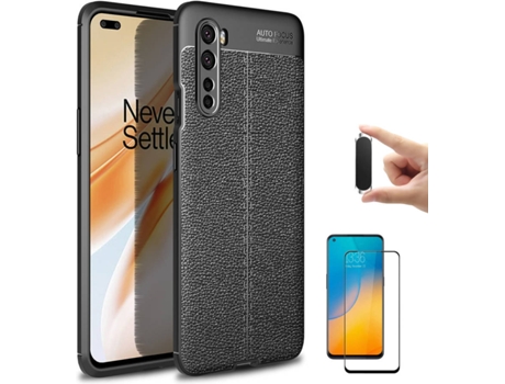 Carcasa + Protector + Soporte Oneplus Nord CE 5G Rugged Leather Negro