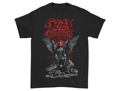Camiseta ROCKINSTONE con alas de ángel de Ozzy Osbourne (XXL)