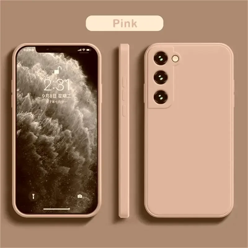 (rosa, Galaxy S23) Funda De Silicona Para Teléfono Samsung, Cubierta Trasera A Prueba De Golpes