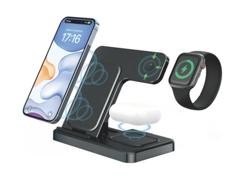 Estación de carga 3 en 1 de Apple, cargador inalámbrico rápido Qi Dispositivos múltiples plegables para Apple Watch Series 8 7 6 5 4 3 2 Ultra SE C...