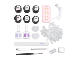 Kit de extensión de uñas Kkml con lámpara UV, esmalte en gel, base, capa superior, fortalecedor de uñas y herramientas para uñas.