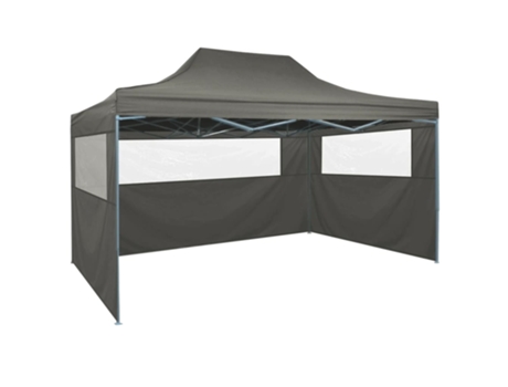 MAISON EXCLUSIVE - Carpa plegable profesional con 3 paredes acero antracita 3x4 m