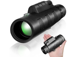 Telescopio monocular 40x60 Bak4 Prism FMC HD de doble enfoque, visión nocturna baja, unisex, para vida silvestre y senderismo, color negro.