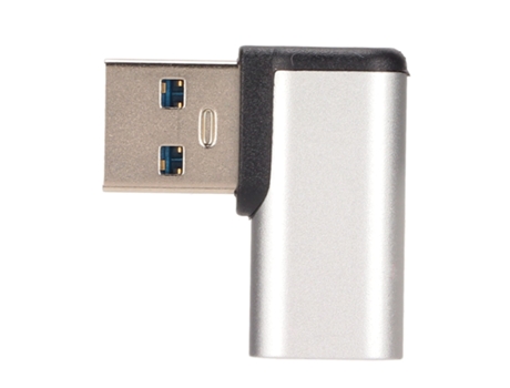 Adaptador USB 3.0 a tipo C de 90 grados Adaptador USB de ángulo izquierdo 3A 10GBPS para teléfonos móviles Tabletas Discos duros Plata ZMDECQNA