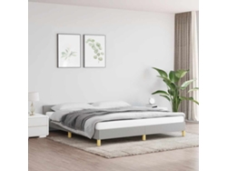 Cama Sin Colchón Tela Gris Claro 160x200 Cm