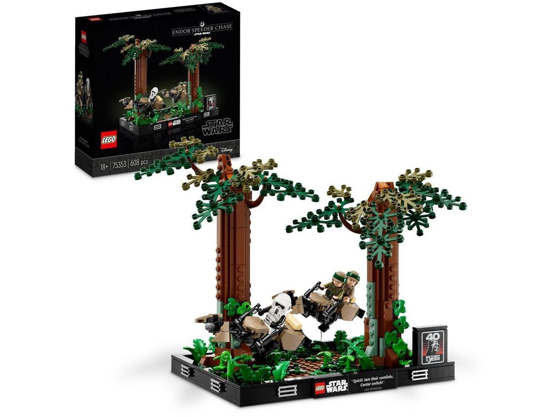 LEGO Star Wars: Diorama da Perseguição de Speeder de Endoor™ – Set de construção com peças para exibição (608 peças)