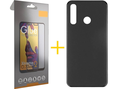 Kit Funda + Protector de Pantalla Huawei P Smart 2019 Plus SKYHE Liso Negro