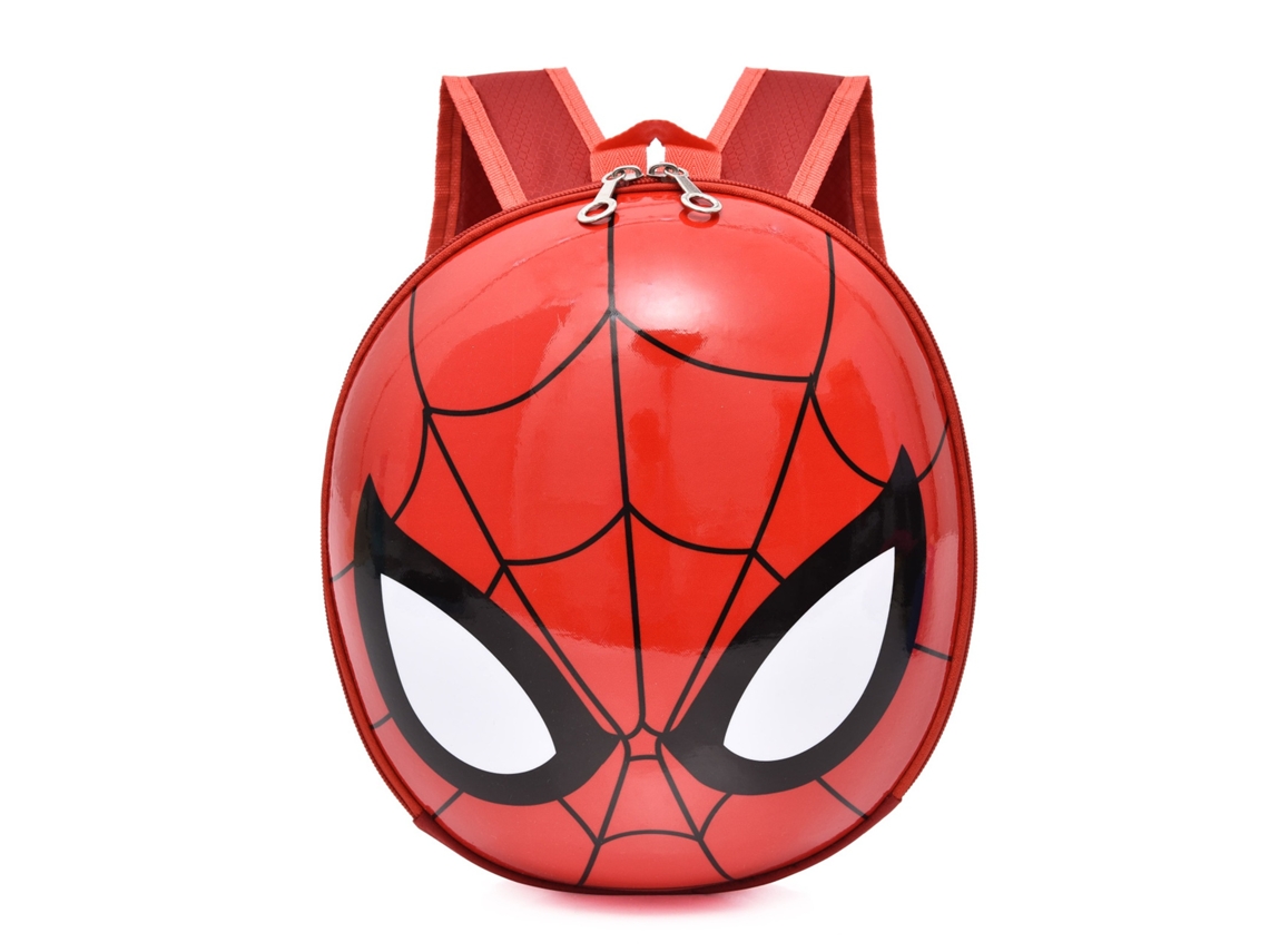 Mochila infantil de Spider-Man rojo con tapa dura para guardería y correas anchas