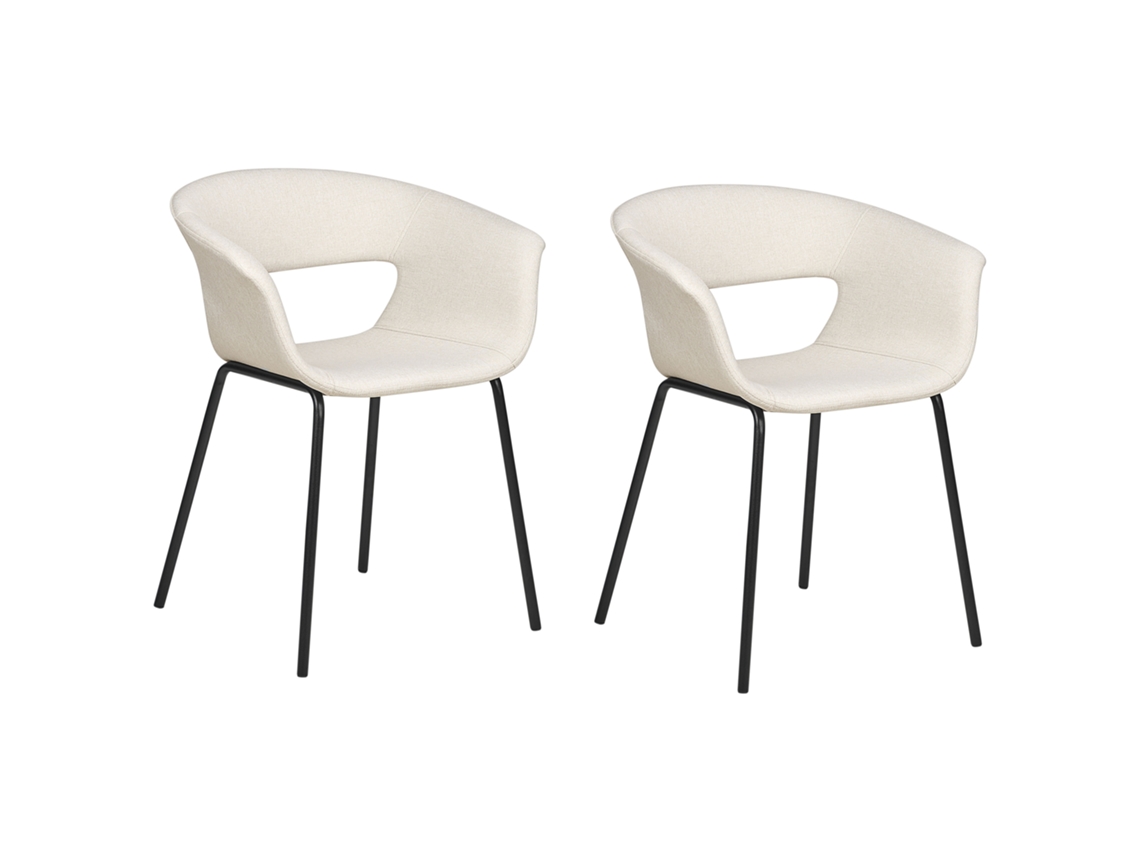 Juego de sillas tapizadas modernas BELIANI Elma de Poliéster Beige 63x50x76