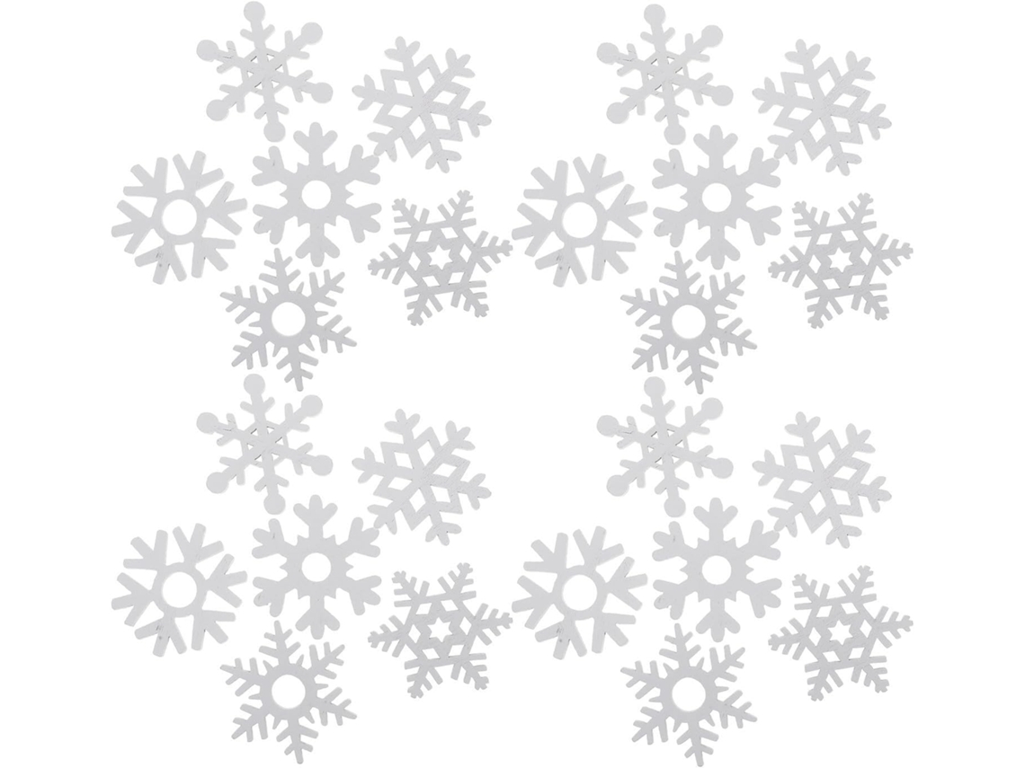 100 Piezas Adornos Madera Manualidades Copos Nieve Blancos Tabla Densa Decoración Colgante Puertas