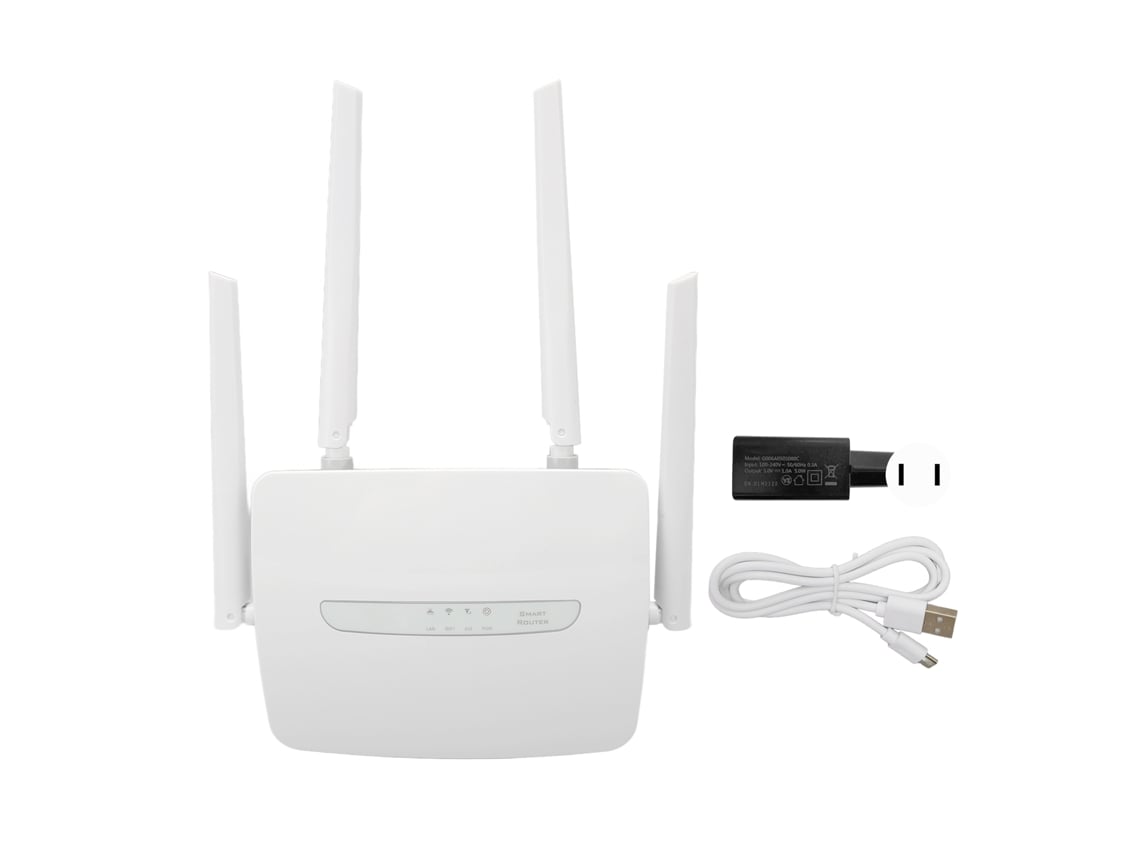 Router Baoj-2026 Wifi 4G LTE CPE con ranura para SIM, antena externa, 150 Mbps, 32 usuarios, puerto WAN, punto de acceso LAN, enchufe estadounidense de 100-240 V.