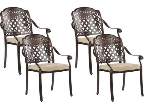 Conjunto de 4 sillas de jardín marrón BELIANI Manfria