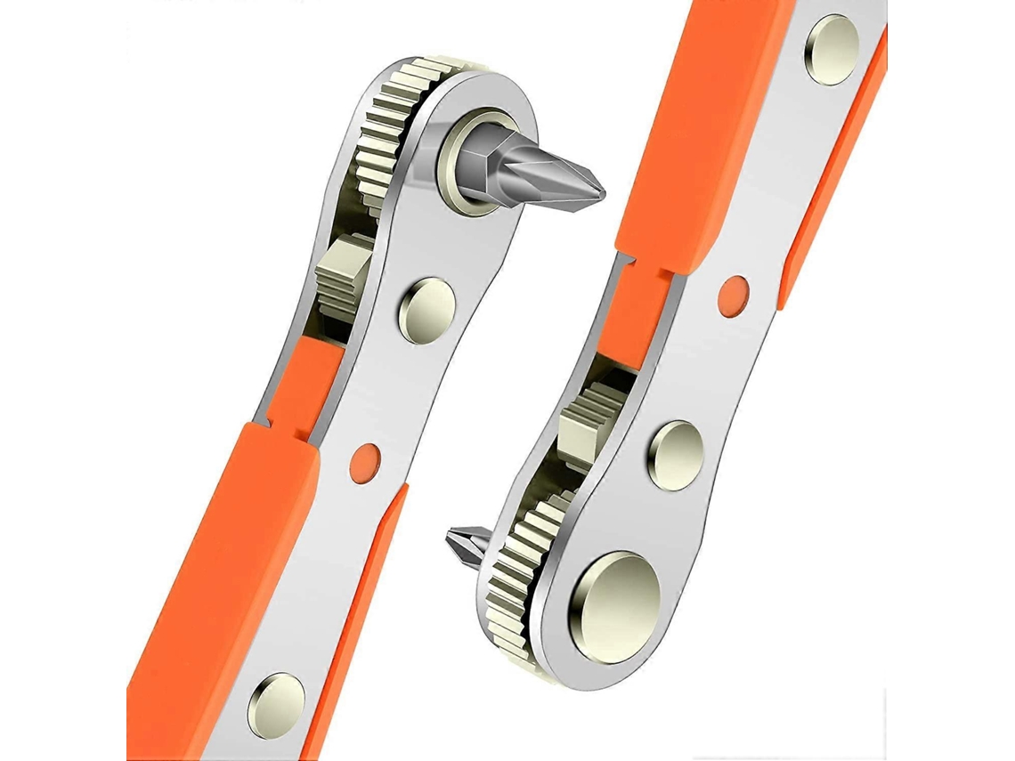 Destornillador De Ratchet Magnético, Llave De Ratchet Mini 1/4", De Alta Torque, Reversible, Para Espacios Restringidos