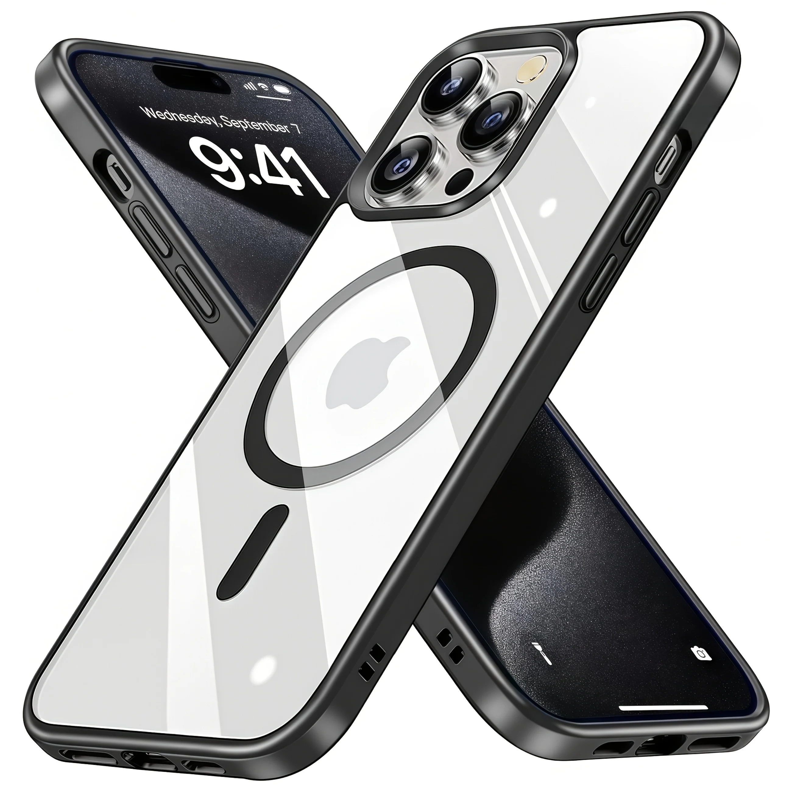 (iphone 12 Pro Max Negro) Funda Para Teléfono Con Función Inalámbrica Magnética Magsafe.