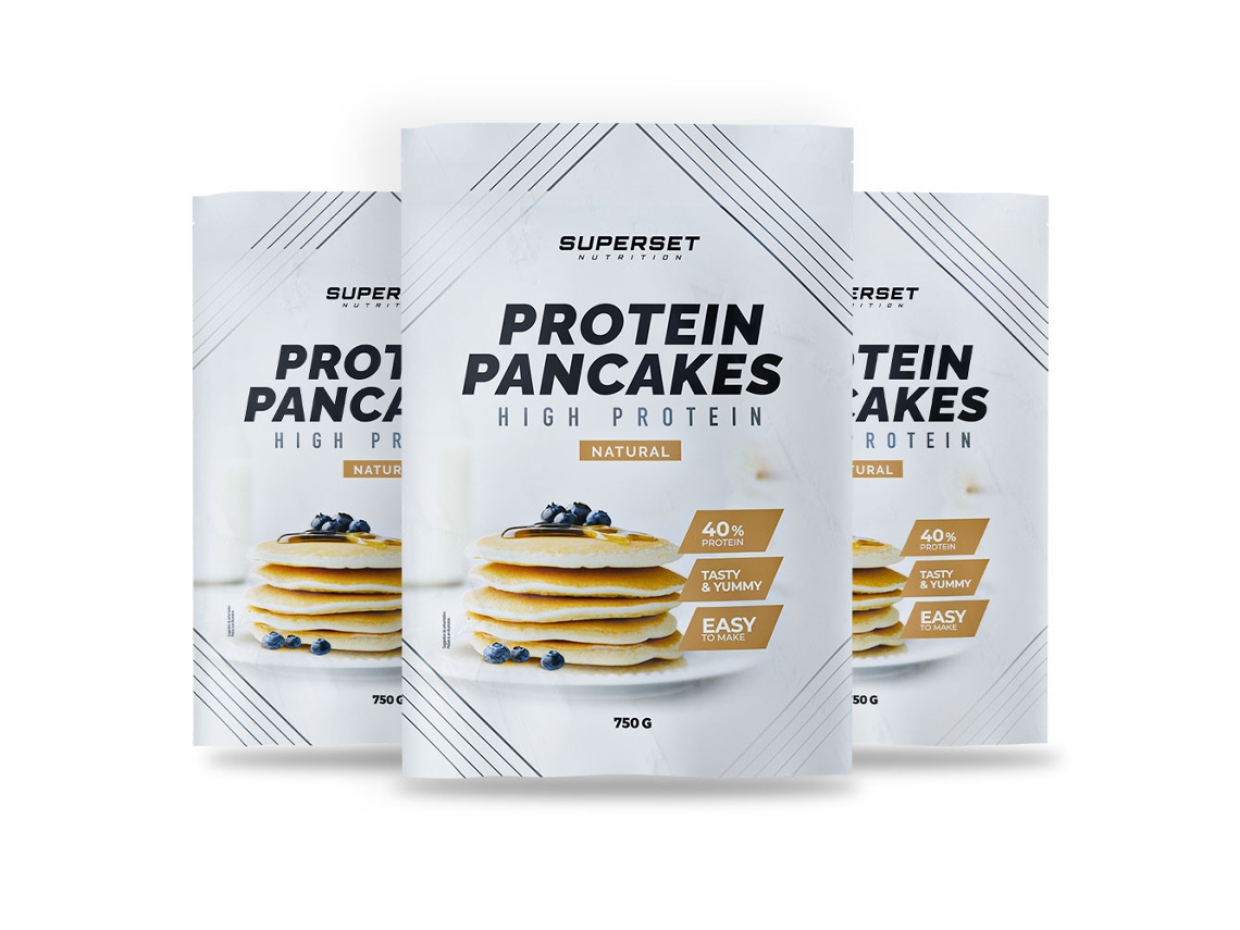 Panqueques de proteína natural Superset Nutrition (3 x 750 g)