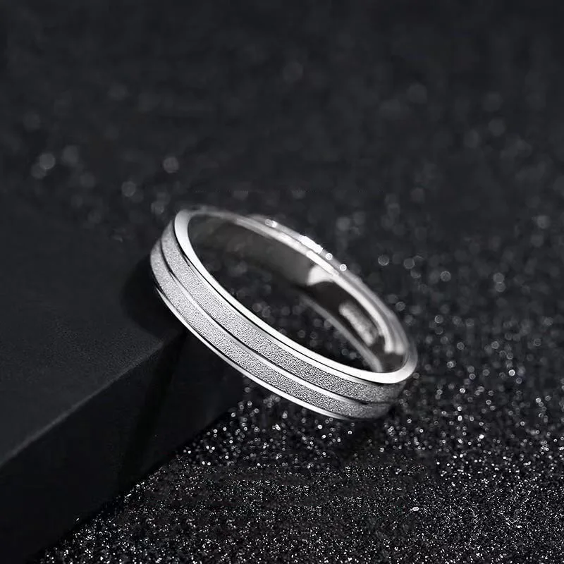 Anillo Sencillo Para Hombre, Chapado En Plata, Clásico Y Ajustable.