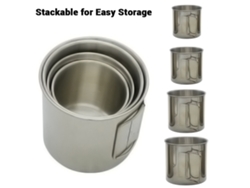 Caneca De Camping De Acero Inoxidable Con Asa Plegable