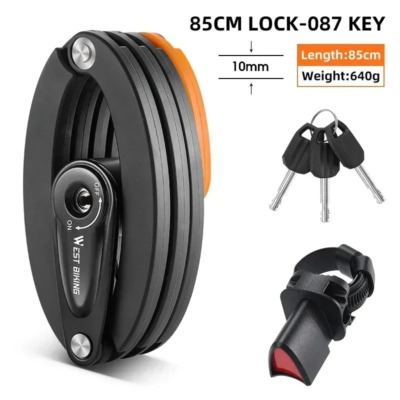 (85cm) Candado Plegable Para Bicicleta, Alta Seguridad, Candado Plegable Antirrobo, Accesorios Para Bicicletas