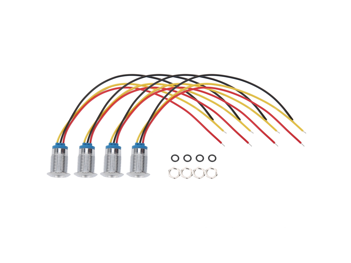 Luz Indicadora Led Impermeable De 12 Mm, 110-220 V, Roja Y Amarilla. Accesorios Industriales.