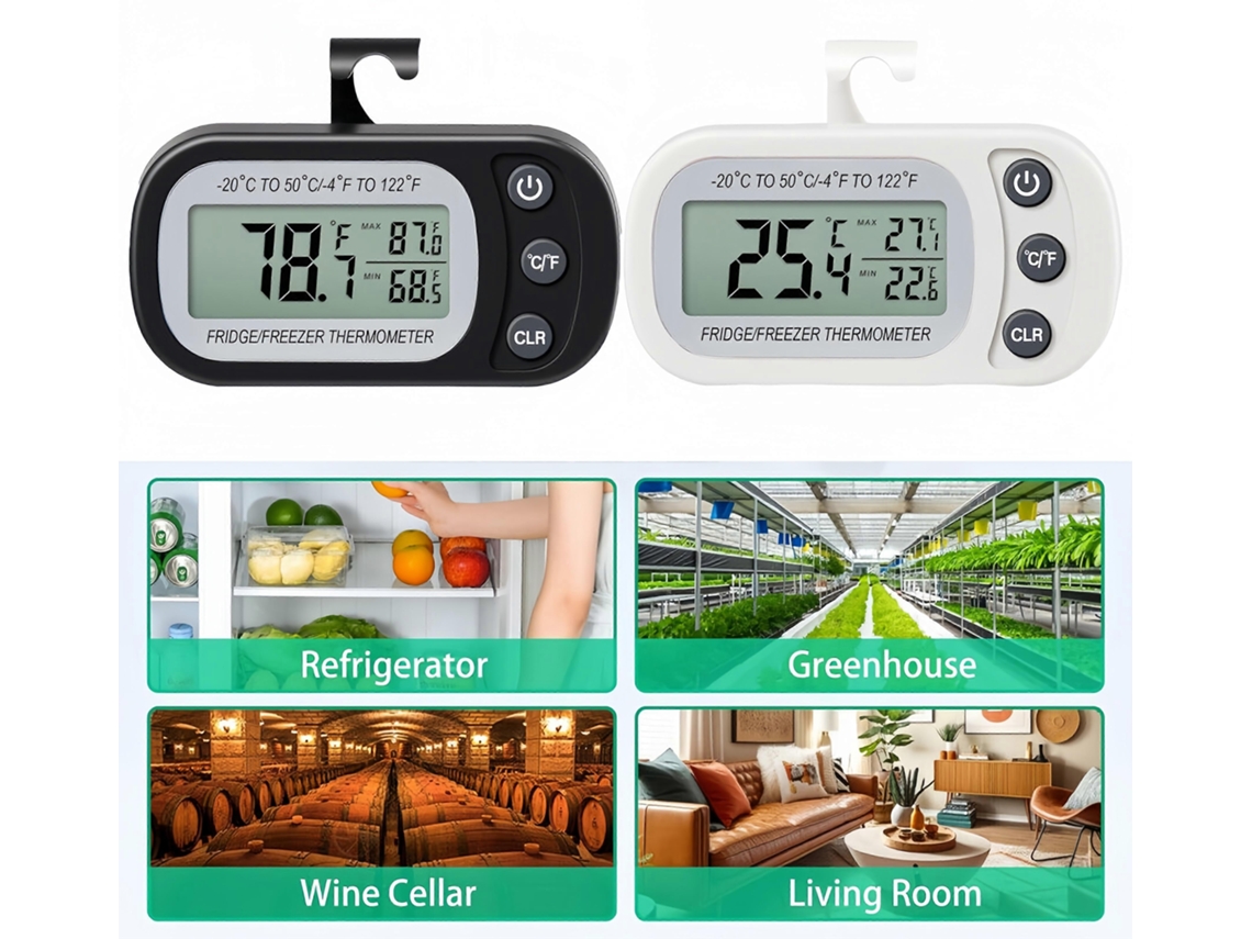 Termómetro digital para refrigerador, resistente al agua, para refrigerador y congelador Ly Ebike