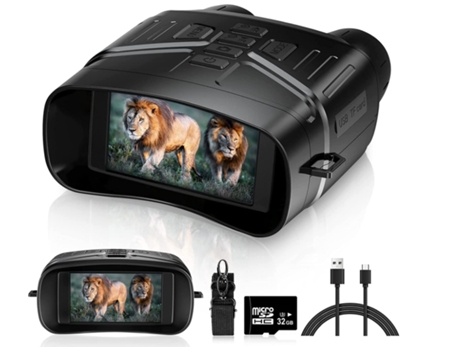 Gafas de visión nocturna ENZONS Infrarrojos 1080P Full HD Guarde fotos y videos para la vigilancia de viajes de caza - Negro