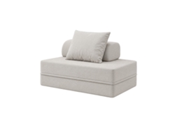 Sofá Modular 2 Lugares Convertible Liso Cinza Gelo