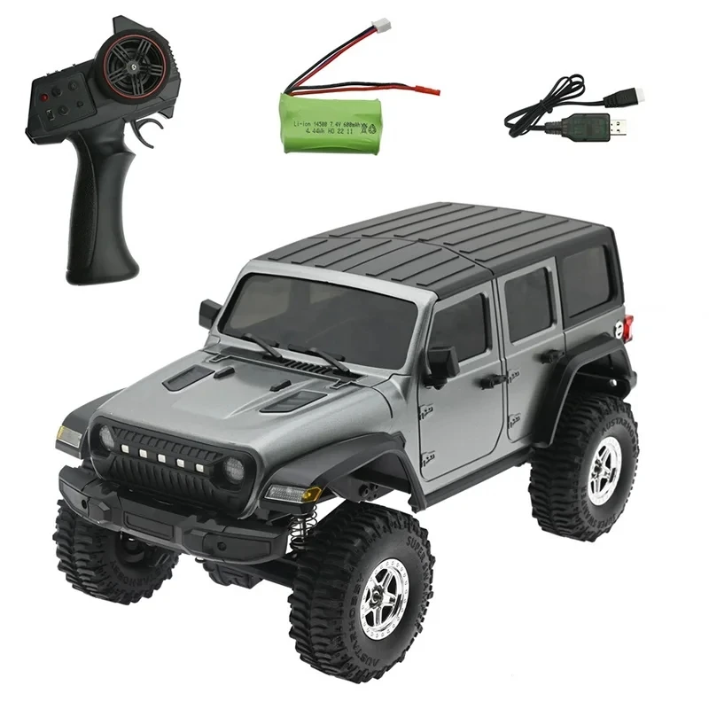 (plateado) Coche De Control Remoto 2.4g Jeep Wrangler Crawler De Tamaño Completo
