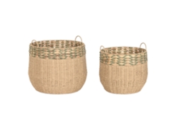 Set 2 Cesta Fibra Verde 50x50x44cm